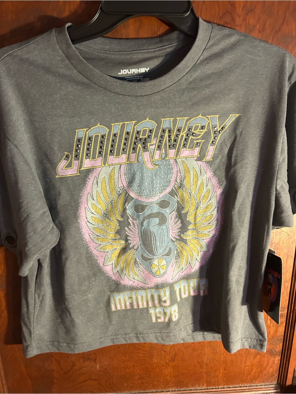 Journey Graphic Short Sleeve Tee in Gray - Band Tour Design